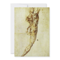 Study of a Nude for Battle of Cascina Michelangelo Custom Invite