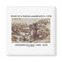 Study Of A Tuscan Landscape 1473 Leonardo da Vinci Fridge Magnets