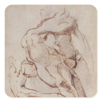 Study of an Arm  Inv.1859/5/14/819 Square Sticker