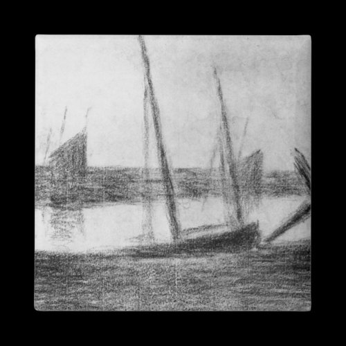 Study of boat and anchor by Georges Seurat Refrigerator Magnets
