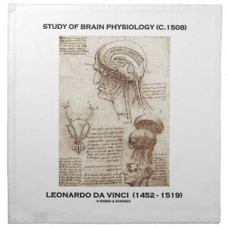 Study Of Brain Physiology (c. 1508) da Vinci Cloth Napkin