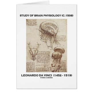Study Of Brain Physiology (Leonardo da Vinci 1508) Greeting Card