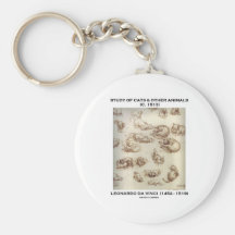 Study Of Cats & Other Animals (Leonardo da Vinci) Keychains