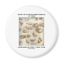 Study Of Cats & Other Animals (Leonardo da Vinci) Refrigerator Magnet