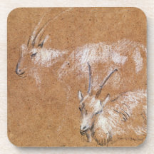 Study of Goats (drawing) Beverage Coasters