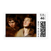 Study of Two Heads Postage Stamp