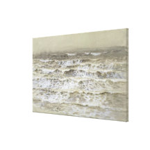 Study of Waves (grey & brown wash, gouache and gra Gallery Wrapped Canvas