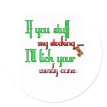 Stuff My Stocking Round Sticker