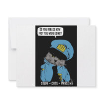 Stuff on my cat - Cop invitations