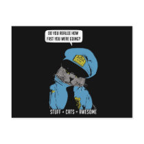 Stuff on my cat - Cop postcards