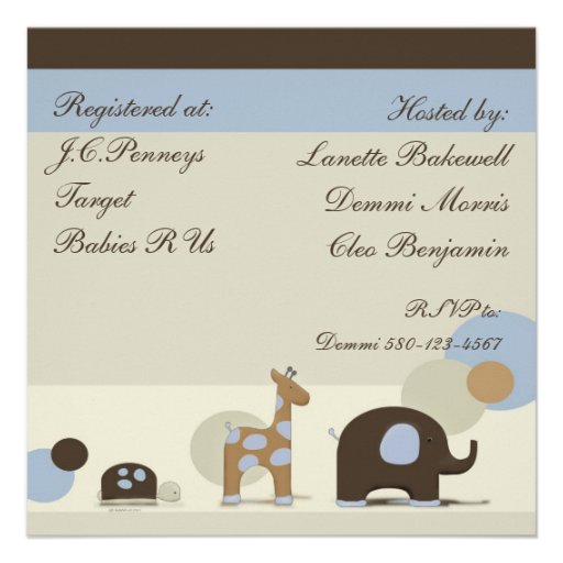 Stuffed Animal Baby Shower Invitations