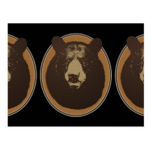 Stuffed Brown Bear Head on the Wall Postcard