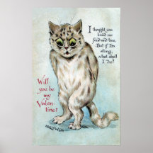 Stung Cat Vintage Valentine Posters