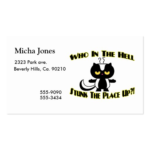 Stunk The Place Up Skunk Business Card Templates