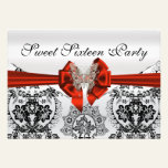 Stunning Black Damask and Butterfly Sweet Sixteen invitations