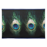 Stunning Black Peacock Place Mat