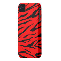 Stunning Black/Red Tiger Print - iPhone 4/4s Case Iphone 4 Case-mate Cases