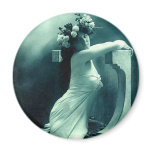 Stunning Blue Vintage Posing Beauty Refrigerator Magnet