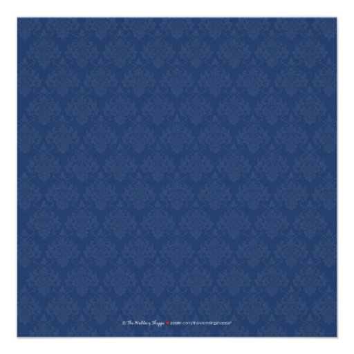 Stunning Damask Rehearsal Dinner Invite (navy)