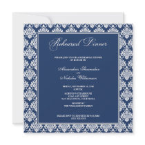 Stunning Damask Rehearsal Dinner Invite (navy)