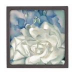 Stunning Georgia O'Keefe White Rose and Larkspur Gift Box