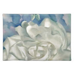 Stunning Georgia O'Keefe White Rose and Larkspur Placemat