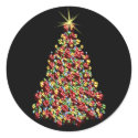 Stunning Holiday Tree Christmas Envelope Seals stickers