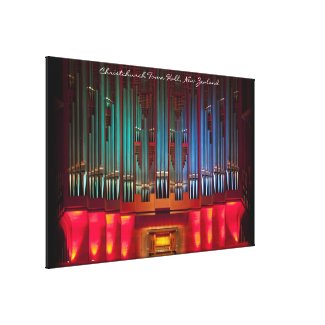 Stunning pipe organ wrapped canvas with title