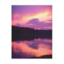 Stunning, purple sunrise reflected in water, post  postcard