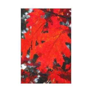 Stunning Red Maple Leaf Painting