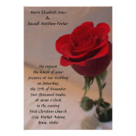 Stunning Red Rose Wedding Announcements