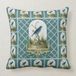 Stunning Vintage Blue Bird Art Pillow pillows