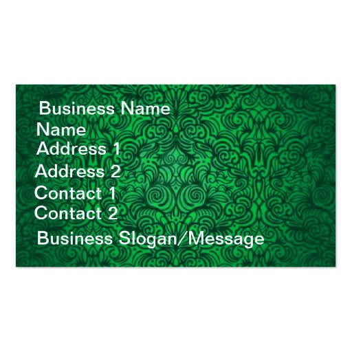 Stunning Vintage Green Floral Business Card (front side)