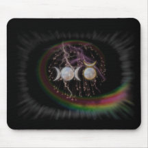 Stunning Wiccan Triple Goddess Cosmic Mouse Pads