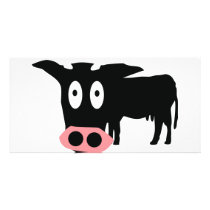 stupid cow icon photo card template