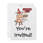 stupid pig dunce hog cartoon invitations