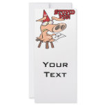 stupid pig dunce hog cartoon rack card design