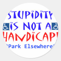 Stupidity Round Sticker