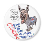 Stupidly is Anti-Obama Donkey Gear Magnet