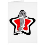 Sturgy-Star-Gray-BlackWhiteRed Greeting Card
