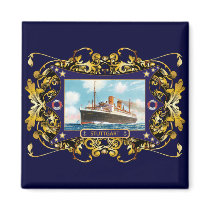 Stuttgart  Vintage Steamship Passenger Ship Fridge Magnet