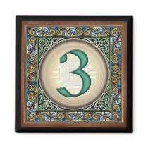 Style B, "3" - Celtic Number Magnets