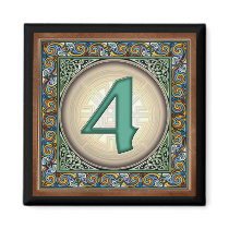 Style B, "4" - Celtic Number Magnets