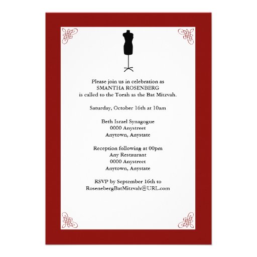 Style! Bat Mitzvah Magazine Invitation, Red