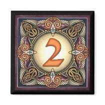 Style C, "2" - Celtic Number Magnets