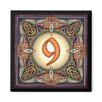 Style C, "9" - Celtic Number Magnets