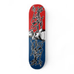 Style red and blue graf skate deck