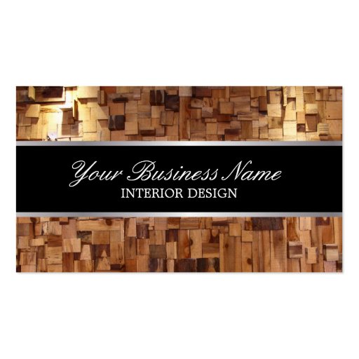 Style Wood Texture Interior Design Business Card