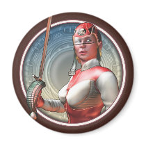 Stylin' Space Pirate Round Magnet
