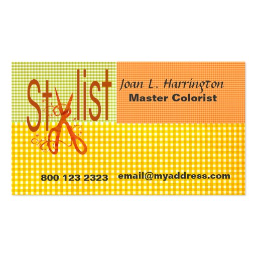 Styling Hairs Stylist Salon Sewing  Scissors Business Cards (front side)